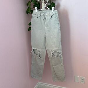 PACSUN - Light gray pacsun jeans. Ripped 90s boyfriend jeans